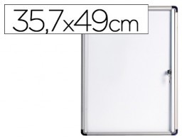 Vitrina de anuncios Bi-Office 357x490mm. magnética blanca con puerta y cerradura